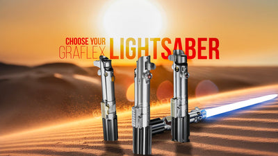 The Star Wars Graflex lightsaber replicas : Anakin and Luke skywalker iconic lightsaber hilts